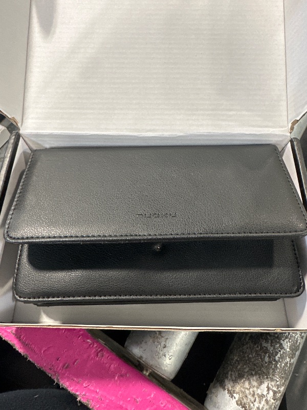 Photo 1 of **BUTTON IS MISSING TO CLOSE THE BAG**  nuoku Crossbody Bag for Women Cellphone Small Little Purse with Credit Card Slots Lightweight Leather Wristlet Wallet, Black