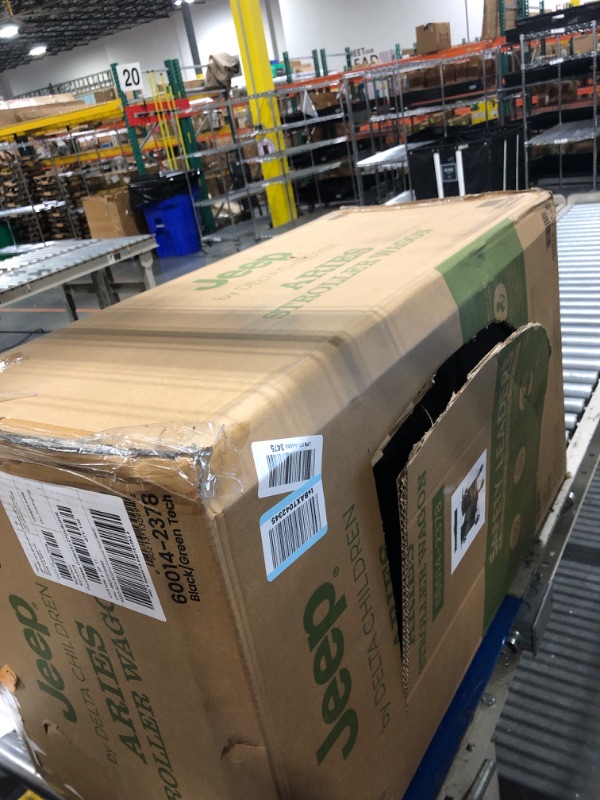 Photo 1 of ****CANOPY MISSING***
Jeep Aries Stroller Wagon by Delta Children Premium Wagon for 2 Kids with Convertible Seats, Adjustable Push/Pull Handles, Removable Canopy & Flat Fold - Greenguard Gold Certified, Black/Green