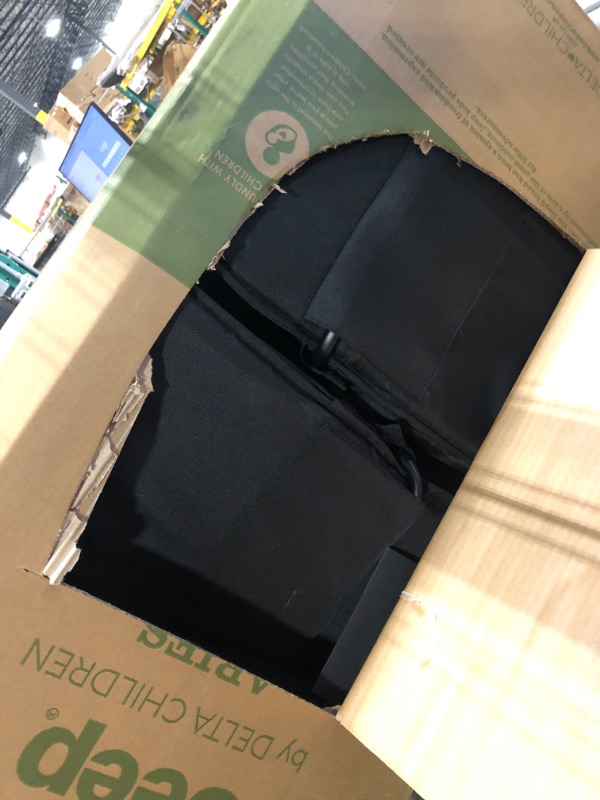 Photo 1 of ****CANOPY MISSING***
Jeep Aries Stroller Wagon by Delta Children Premium Wagon for 2 Kids with Convertible Seats, Adjustable Push/Pull Handles, Removable Canopy & Flat Fold - Greenguard Gold Certified, Black/Green