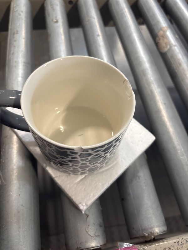 Photo 1 of ***one cup is chipped***Hiceeden Set of 4 Coffee Mugs with Metal Stand, 15 oz Stackable Espresso Cups Ceramic Coffee Mugs for Cocoa, Latte, Americano, Cappuccinos or Beverages