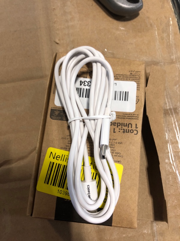Photo 1 of Amazon Basics USB-C to USB-C Fast Charger Cable, 480Mbps Speed, USB-IF Certified, for Fast Charging Apple iPhone 16/15, iPad, MacBook, Samsung Galaxy, Tablets, Laptops, 6 Foot, White