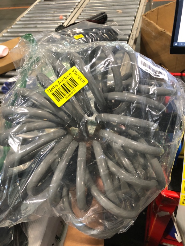 Photo 1 of (SPARE PARTS) Orbit 26382 Coil Garden Hose, 25 Feet, with 8-Pattern Hose Nozzle (Gray)