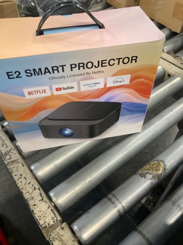 Photo 1 of [2025 Netflix-Licensed | 386+ Built-in Apps] DBPOWER E2 Smart Projector with WiFi and Bluetooth, Mini Projector 4K Support with Netflix, Youtube, Disney+, Hulu, Max, Crunchyroll w Portable Case