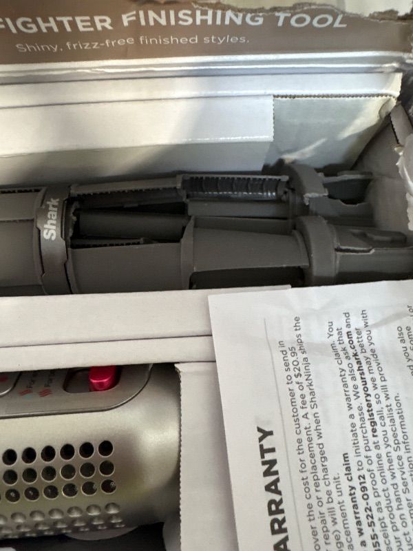 Photo 1 of **ONE OF THE WRAP CURLERS IS DAMAGED(SHOWN IN LAST PHOTO)**Shark FlexFusion Hair Dryer with Fusion Hair Brush, Ceramic Air Styler with Auto-Wrap Hair Curlers & Concentrator, Ceramic Plates, Metallic Mist HD641