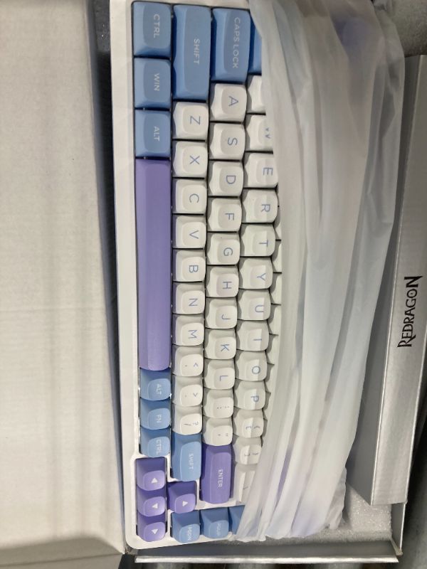 Photo 1 of Redragon K681 Wireless Mechanical Keyboard, Gasket Mounted RGB Gaming Keyboard with Volume Knob, MDA-Profile, Pre-Lubed Linear Switches, 81 Keys 75? Tri-Mode Hot Swappable for PC/Xbox/Ps (Periwinkle)