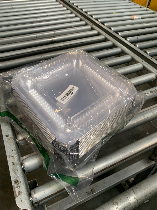 Photo 1 of (35 Pack) 8x8 Square Aluminum Baking Cake Pans with Clear Plastic Lids - Foil Pans with Lids - Disposable Food Containers Great for Cooking, Heating, Storing, Prepping Food