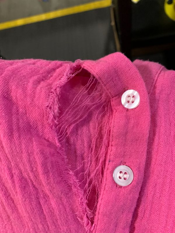 Photo 1 of ***torn needs sewing*****R.Vivimos Womens Summer Cotton Flowy Maxi Dress Short Sleeve V Neck Empire Waist Boho Tiered Ruffle Casual Loose Long Dresses (Large, Pink)