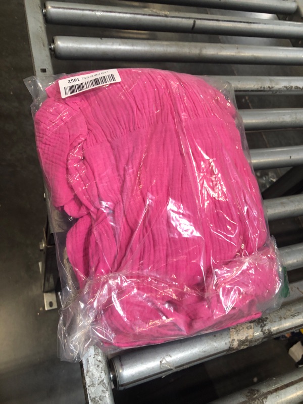 Photo 1 of ***torn needs sewing*****R.Vivimos Womens Summer Cotton Flowy Maxi Dress Short Sleeve V Neck Empire Waist Boho Tiered Ruffle Casual Loose Long Dresses (Large, Pink)