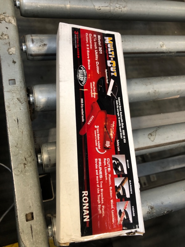 Photo 1 of **NEEDS A REPLACEMENT BLADE** Ronan Multi-Cut Industrial Cutter – Heavy-Duty Blade for Plastic, Rubber, Wood, Leather & More – Replaceable Blades, Safety Lock, Ergonomic Grip