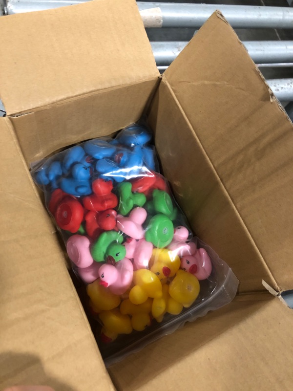 Photo 1 of **MISSING PARTS** 144-Pack Mini Rubber Ducks Set, Mini Colorful Rubber Duckies Bath Toy for Child,Float & Squeak Tiny Ducks Pool Toy Set for Kids Party Favors,Birthday Party Supplies,Prize Rewards