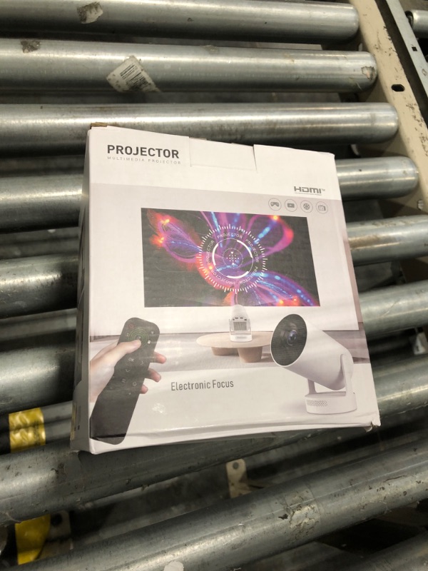 Photo 1 of ?Electric Focus?Mini Portable Projector with 4K Support, Bluetooth 5.4 WIFI6, 5watt Sound Base Speaker, 260 ANSI, Android 11, 210° Rotation , Auto Keystone Correction Video Projector HY300 PLUS