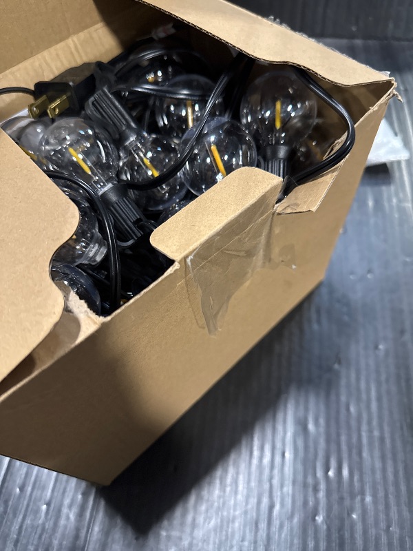 Photo 1 of 100FT LED Outdoor String Lights Patio Light with 52 Shatterproof G40 Dimmable Globe Bulb, 2-Pack 50FT Waterproof Outside Hanging String Light for Christmas Backyard Porch Balcony Gazebo Party