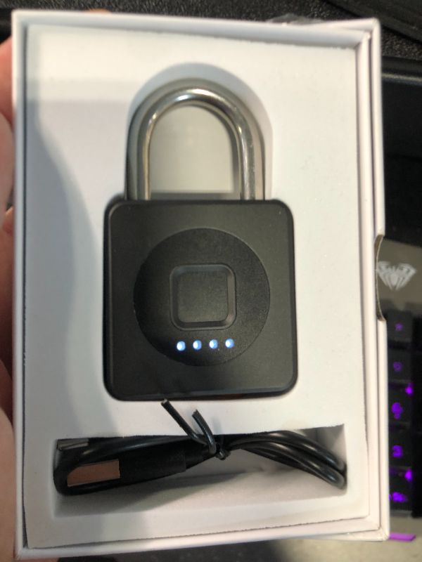 Photo 1 of eLinkSmart Fingerprint Gym Locker Lock, Keyless Biometric Padlock, Weatherproof Electronic Digital Bluetooth App Smart Combo Pad Lock for Outdoor Fence Gate School Locker Storage Pool Shed - Black