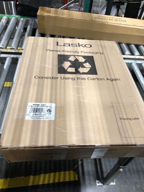 Photo 1 of **BROKEN PIVOT** Lasko 18 in. Cyclone Pedestal Fan with Remote Control, Black