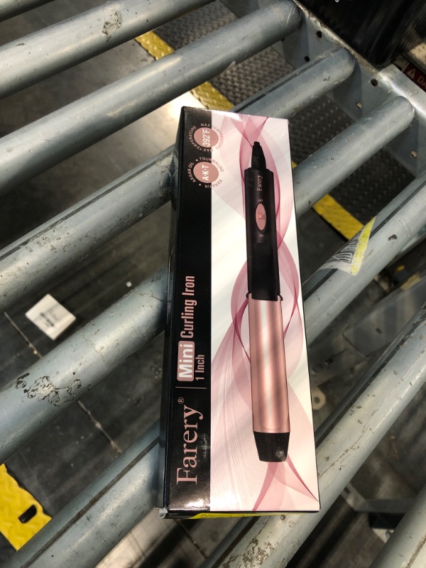 Photo 1 of 1 Inch Dual Voltage Ceramic Curling Iron with Keratin & Argan Oil, Mini Hair Curler, Travel Size with Storage Bag