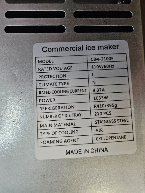 Photo 4 of *No Bin
VEVOR Commercial Ice Maker Machine, 440lbs/24H Ice Maker Machine with 110lbs Storage Capacity, 160 Ice Cubes in 15 Minutes, LED Digital Display Freestanding Self-Cleaning for Bar Office Restaurant