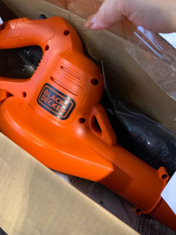 Photo 1 of ***MISSING PARTS**BLACK+DECKER Leaf Blower Cordless with Battery and Charger 20V MAX, Electric Blower Lawn Sweeper, 130 mph Air Speed, Lightweight Design (LSW221)