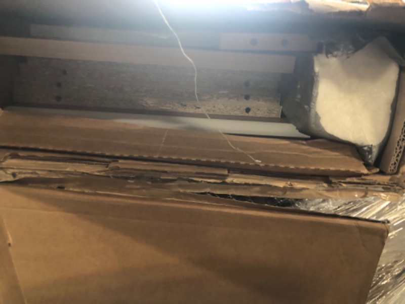 Photo 1 of ***HARDWARE MISSING***Prepac White Console Table, Shoe Cabinet, Storage Cabinet with 32 Shoe Cubbies and 4 Large Storage Cubbies 15.5" D x 60" W x 35" H