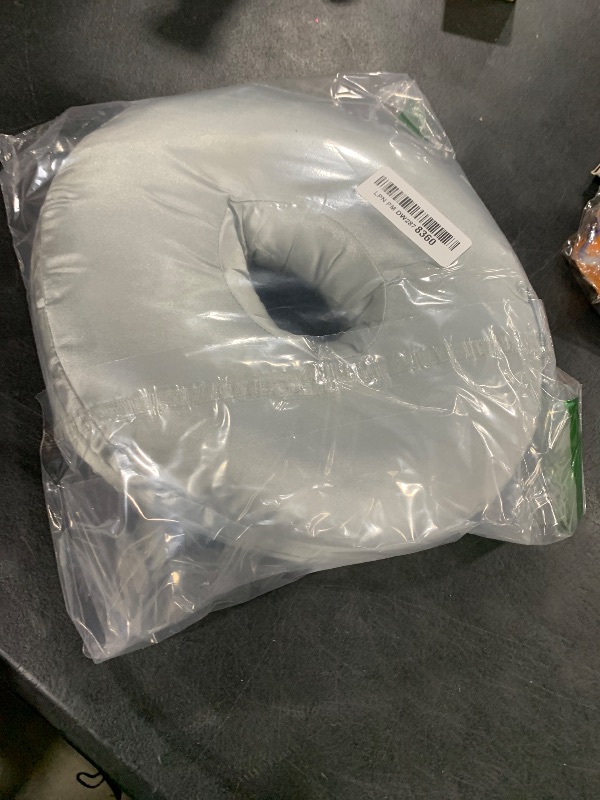 Photo 1 of BNRendles Satin Ear Piercing Pillow Removable Cover Luxury Cnh Pillow with Ear Holes for Ear Pain Side Sleepers Washable Large Donut Pillows Head Neck Support Silver Gray