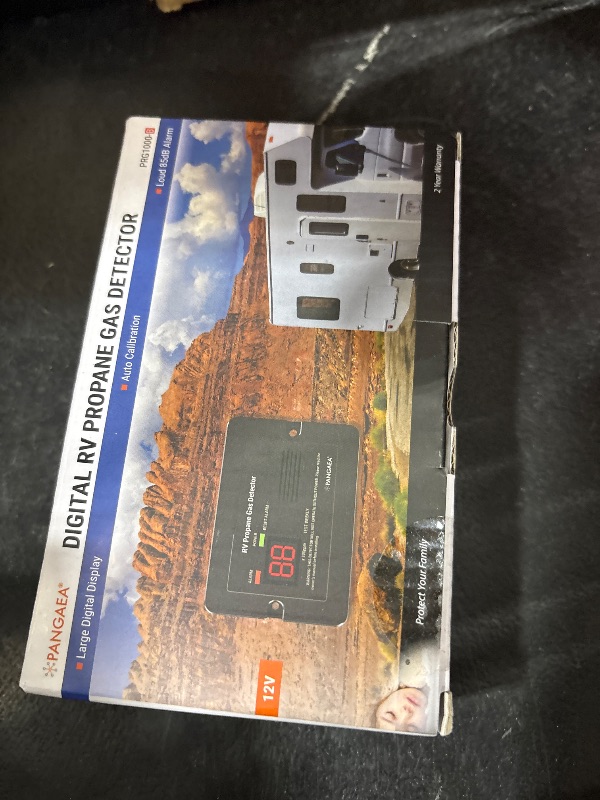 Photo 1 of PANGAEA Digital RV Propane Gas Detector with 85dB Loud Alarm, DC 12V, for Trailer, Motorhome, Motorcoach (Surface Mount - Black)