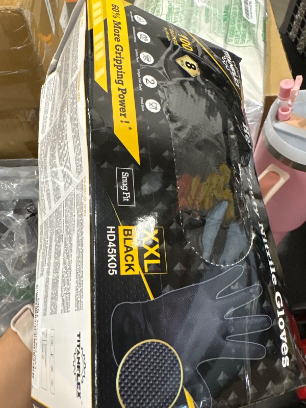 Photo 1 of TitanFlex 8-mil Premium Nitrile Gloves, Black, XXL, Protective Glove, Unisex