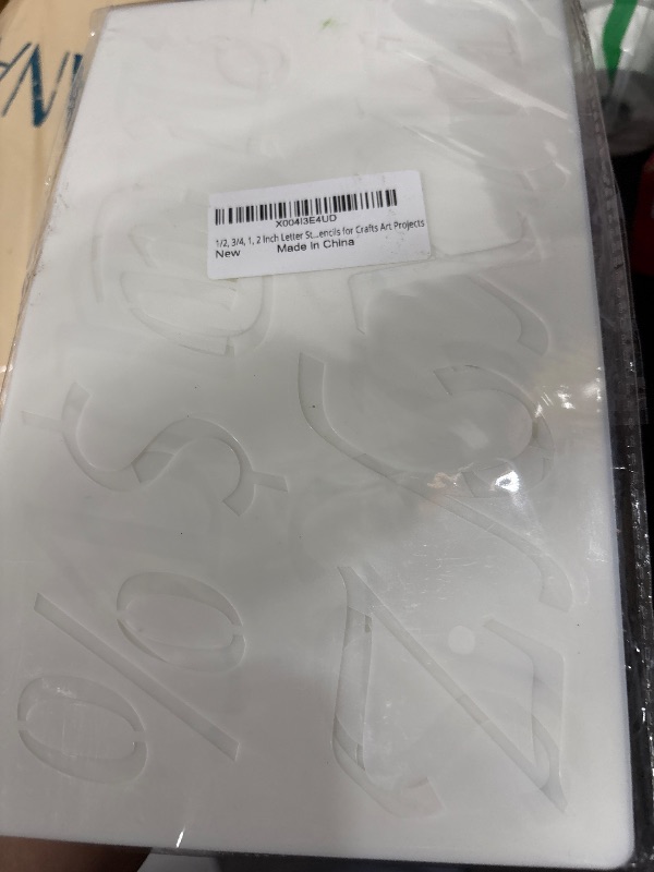 Photo 1 of 1/2, 3/4, 1, 2 Inch Letter Stencils for Painting, 15 Pack Reusable Plastic Alphabet and Number Stencils for Crafts Art Projects