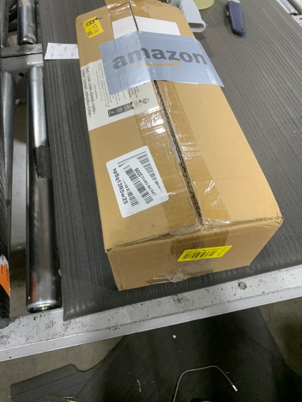 Photo 1 of Amazon Basics Single Computer Monitor Stand with Tilt and Rotation, Height Adjustable VESA Desk Arm Mount, Steel, 30 inches, Black