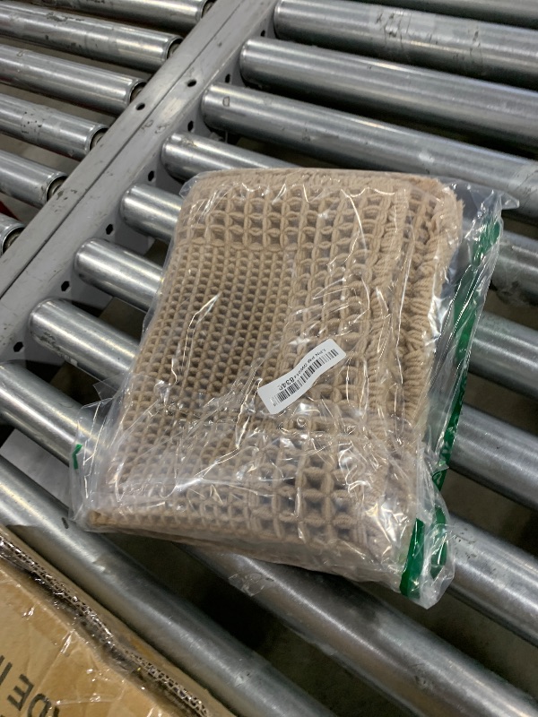 Photo 1 of RESARE Waffle Bath Mat, Super Absorbent Non Slip, Machine Washable, Ultra Soft Boho Bath Rugs With Tassels, Upgraded Bordered Design, 17"x24" Brown