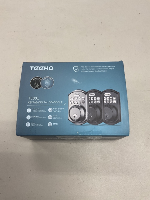 Photo 2 of TEEHO TE001 Keyless Entry Door Lock with Keypad - Smart Deadbolt Lock for Front Door with 2 Keys - Auto Lock - Easy Installation - Satin Nickel