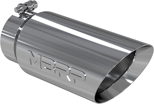 Photo 1 of MBRP T5053 5" O.D. 4" Inlet 12" Length T304 Stainless Steel Dual Wall Angled Exhaust Tip