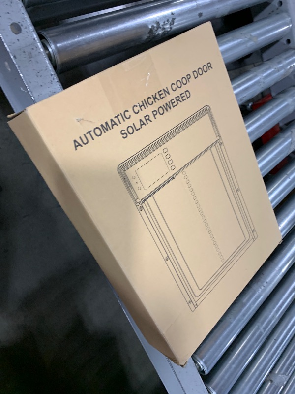 Photo 1 of NyPots Automatic Chicken Coop Door Solar Powered, LCD Display Automatic Chicken Door with Timer & Light Sensor, Aluminum Alloy Chicken Door with Remote Control & 4 Modes