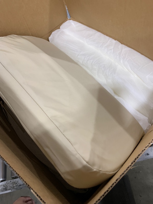 Photo 1 of Outdoor Chair Cushions Set of 4: Waterproof & Fade Resistant Patio Furniture Cushions - 19 x 19 x 2 Inch Non Slip Round Corner Seat Cushion Pads with Removable Cover for Garden Yard Lawn, Cream