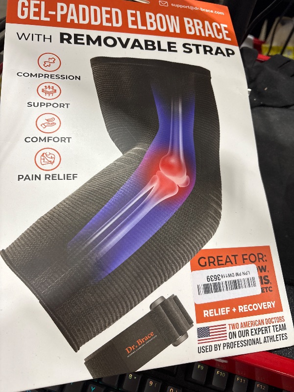 Photo 1 of DR. BRACE® Elite Elbow Brace Support, Breathable Elbow Compression Sleeve with Gel Pad for Golfer's, Tennis Elbow & Tendonitis Treatment & Pain Relief 2024 (Beige, X-Large)