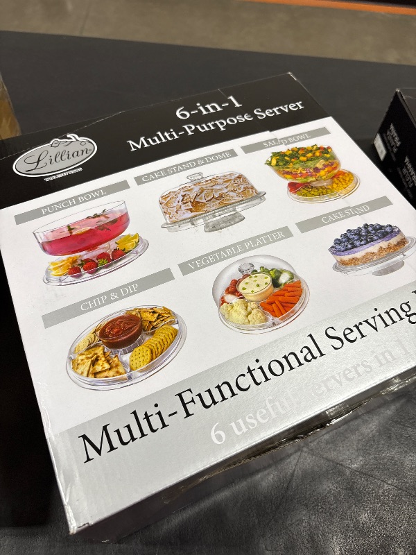 Photo 1 of Cake Stand with Dome Cover, 6-in-1 Multi-Purpose Use, Cake Stand with Lid, Serving Platter, Punch Bowl, Desert Platter and More, BPA Free