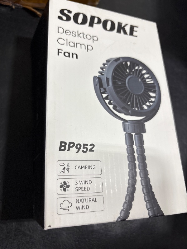 Photo 1 of SOPOKE Mini Portable Baby Stroller Fan,3 Speed Personal Handheld Fan,Battery Operated Rechargeable 360° Flexible Tripod Cooling Fan, Suitable for Car Seat Crib Treadmill Golf Cart Travel(Yellow)