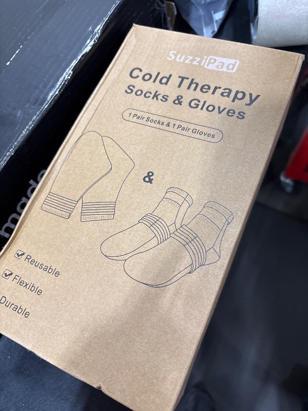 Photo 1 of SuzziPad Foot Ice Pack Cooling Socks and Cold Gloves for Chemotherapy, Chemo Comfort Items, Ideal for Soothing Hand and Feet Discomfort, L