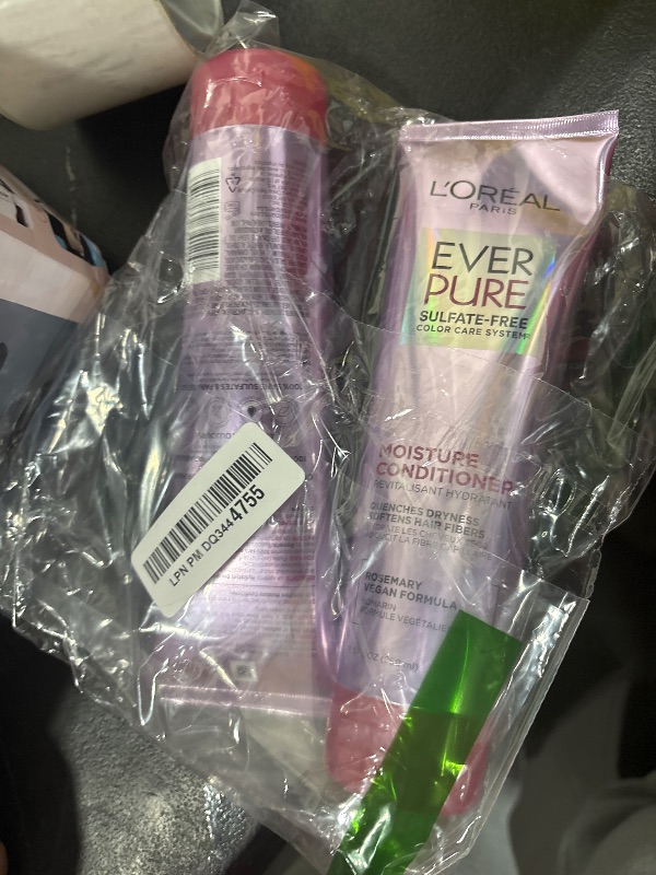 Photo 1 of L'Oreal Paris Moisture Sulfate Free Shampoo and Conditioner Set, Hair Care for Color-Treated Hair with Rosemary Botanicals, EverPure, 1 Kit