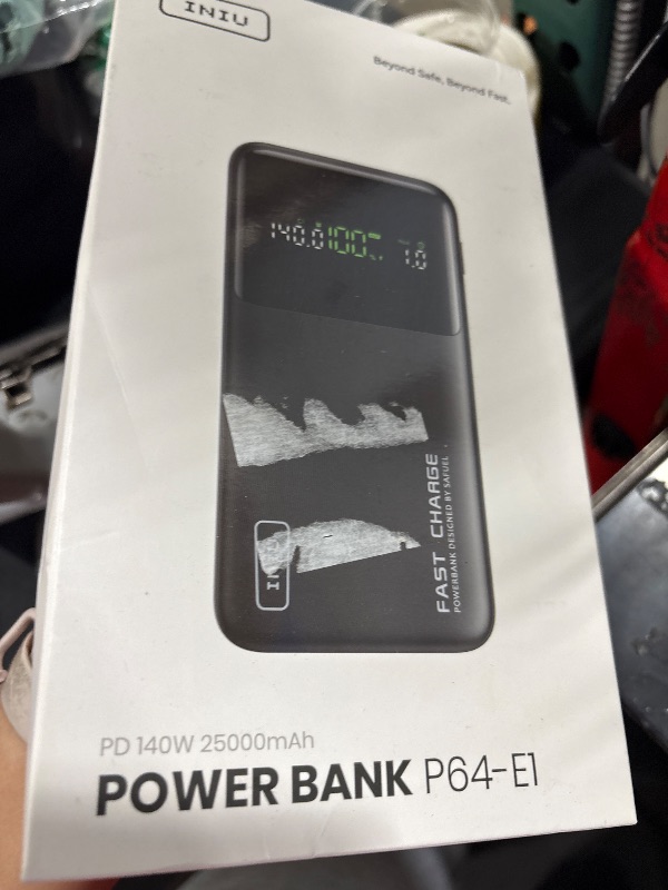 Photo 1 of INIU 140W Power Bank, Compact 25000mAh High Capacity Laptop Portable Charger, USB C in&Out Tablet Powerbank, Smart Digital Display Phone Charger for iPhone 16 15, Samsung, iPad, MacBook, Laptop etc.