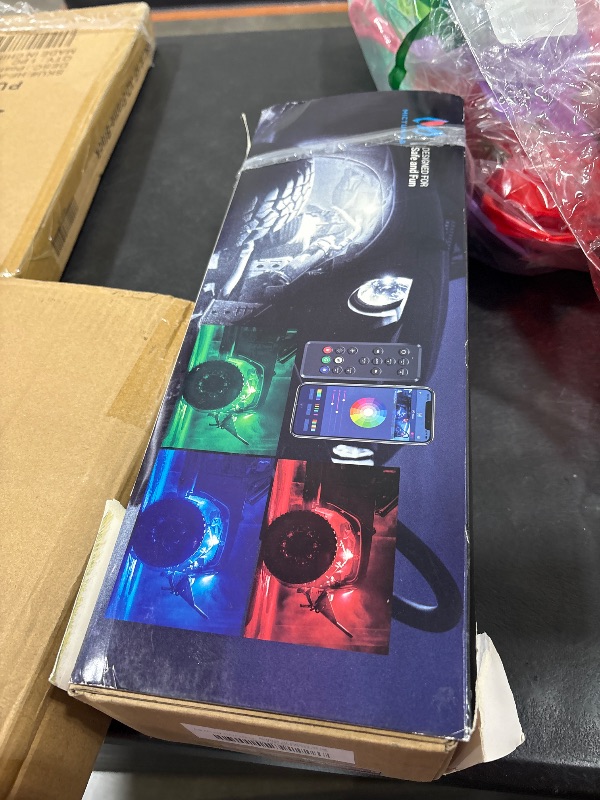 Photo 1 of MICTUNING Q1 RGBW LED Rock Lights, 4 Pods Underglow Multicolor Neon Light with Wiring Switch Kit, Bluetooth App Controller & Remote Control Flashing Music Mode Wheel Well Light for Truck ATV UTV SUV