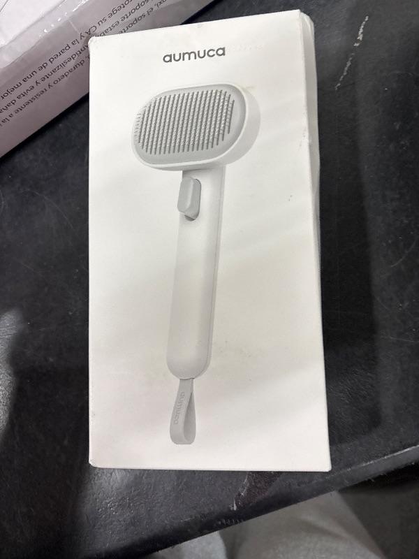 Photo 1 of aumuca Cat Brush for Shedding, Cat Brushes for Indoor Cats, Cat Brush for Long or Short Haired Cats, Cat Hair Brush Cat Grooming Deshedding Brush for Dog Kitten Horse Massage Removes Loose Fur, White