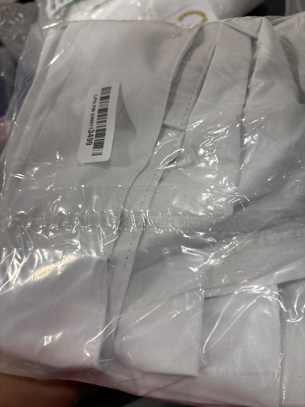 Photo 1 of LAMIT Natural 100% Blackout Linen Curtains, 45 Inches Linen Textured Thermal Bedroom Curtains Back Tab and Rod Pocket Neutral Panels with White Liner for Farmhouse, 2 Panels, 38 x 45 Inch, White