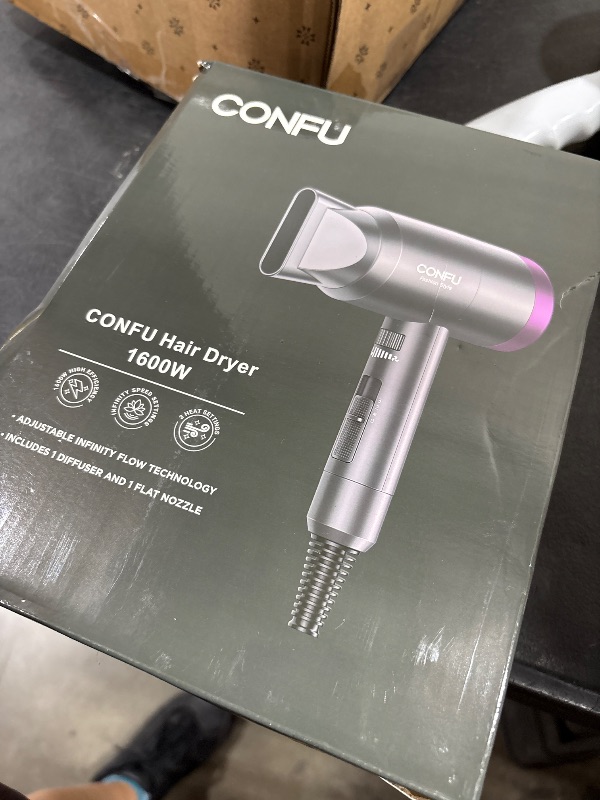 Photo 1 of Hair Dryer with Diffuser, CONFU Hair Dryers for Women, Blow Dryers for Men, Hairdryer with Diffuser Attachment, Portable Lightweight Fast Drying Negative Ion Hairdryer for Home