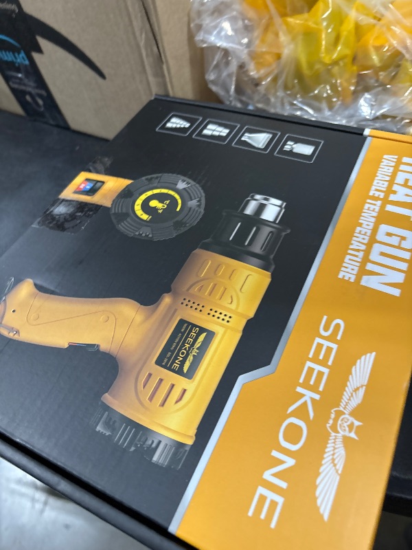 Photo 1 of SEEKONE Heat Gun 1800W 122?-1202??50?- 650??Fast Heating Heavy Duty Hot Air Gun Kit Variable Temperature Control Overheat Protection with 4 Nozzles for Crafts, Shrinking PVC, Stripping Paint(5.2FT)
