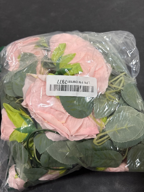 Photo 1 of TELDRASSIL 4Pcs(26 FT) Artificial Rose Vine Fake Flower Garland Fake Silk Rose Hanging Vine for Wedding Party Background Arch Garden Background Decoration (Pink)