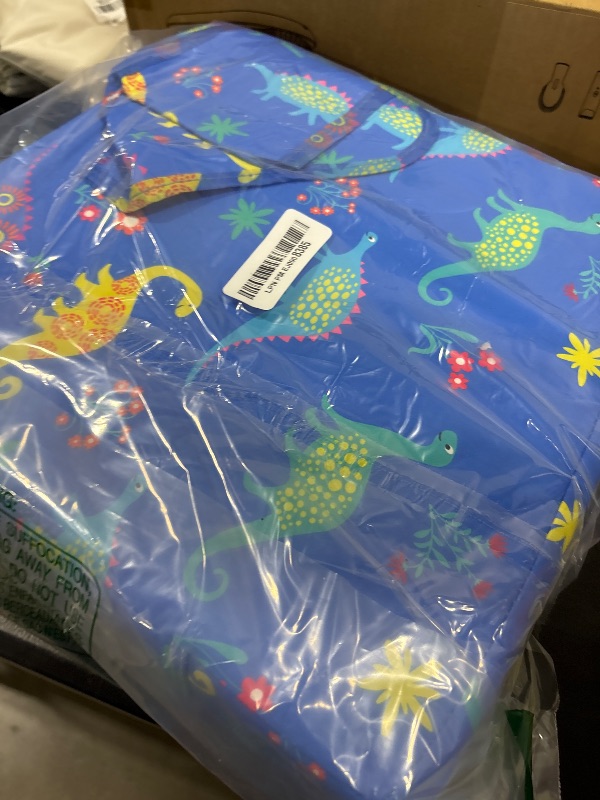 Photo 1 of Toddler Booster Seat for Dining Table, Dinosaur Booster Seat for Table with Backrest and Adjustable Seat Belts Non-Slip Bottom Portable Booster Seat Increasing Cushion for Kid Baby Eating Travel Home