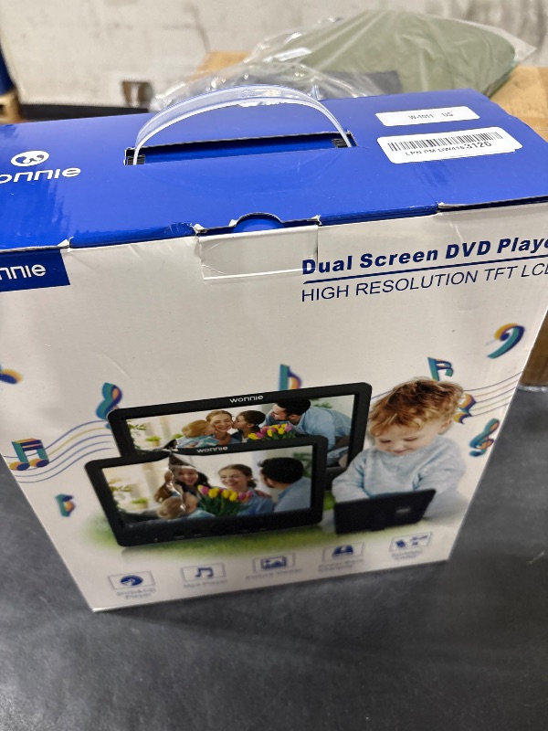 Photo 1 of WONNIE 10.5" Two DVD Players Dual Screen for Car Portable CD Player, Play a Same or Two Different Movies with Two Mounting Brackets, 5-Hour Rechargeable Battery, Support USB/SD Card Reader