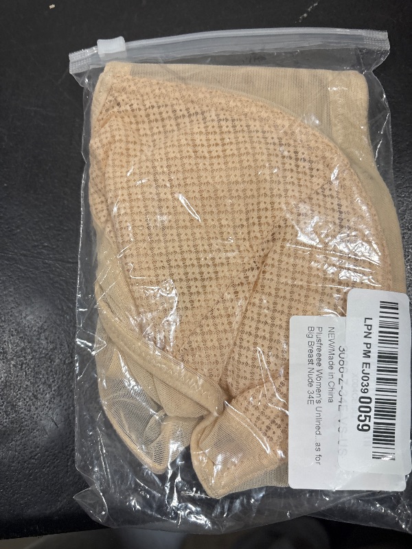 Photo 1 of Plusfreeee Minimizer Bras for Women Balconette Unlined Bra Mesh Sheer Bralette Underwire Support Seamless Non Padded Nude 34E