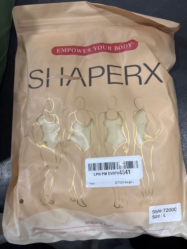 Photo 1 of SHAPERX Women's Fajas Colombianas Shapewear Postpartum Tummy Control Body Shaper Butt Lifter Bodysuit,SZ7200-Beige-L