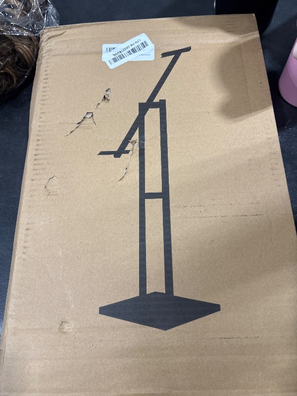 Photo 1 of ONCEMORE Heavy Duty Sign Stand, Floor Poster Board Stand, Adjustable Metal Sign Holder Height Up to 60 Inches and 180° Rotation Display Standing Pedestal for Board & Foam, Black 2 Pack