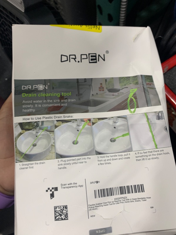 Photo 1 of DR.PEN Flexible Grabber Claw Pick Up Reacher Tool (Drain Clog Remove Tool), With 4 Claws Bendable Hose Pickup Reaching Assist Tool for Litter Pick, Home and Kitchen Sink, Drains, Toilet (35.4 inch)